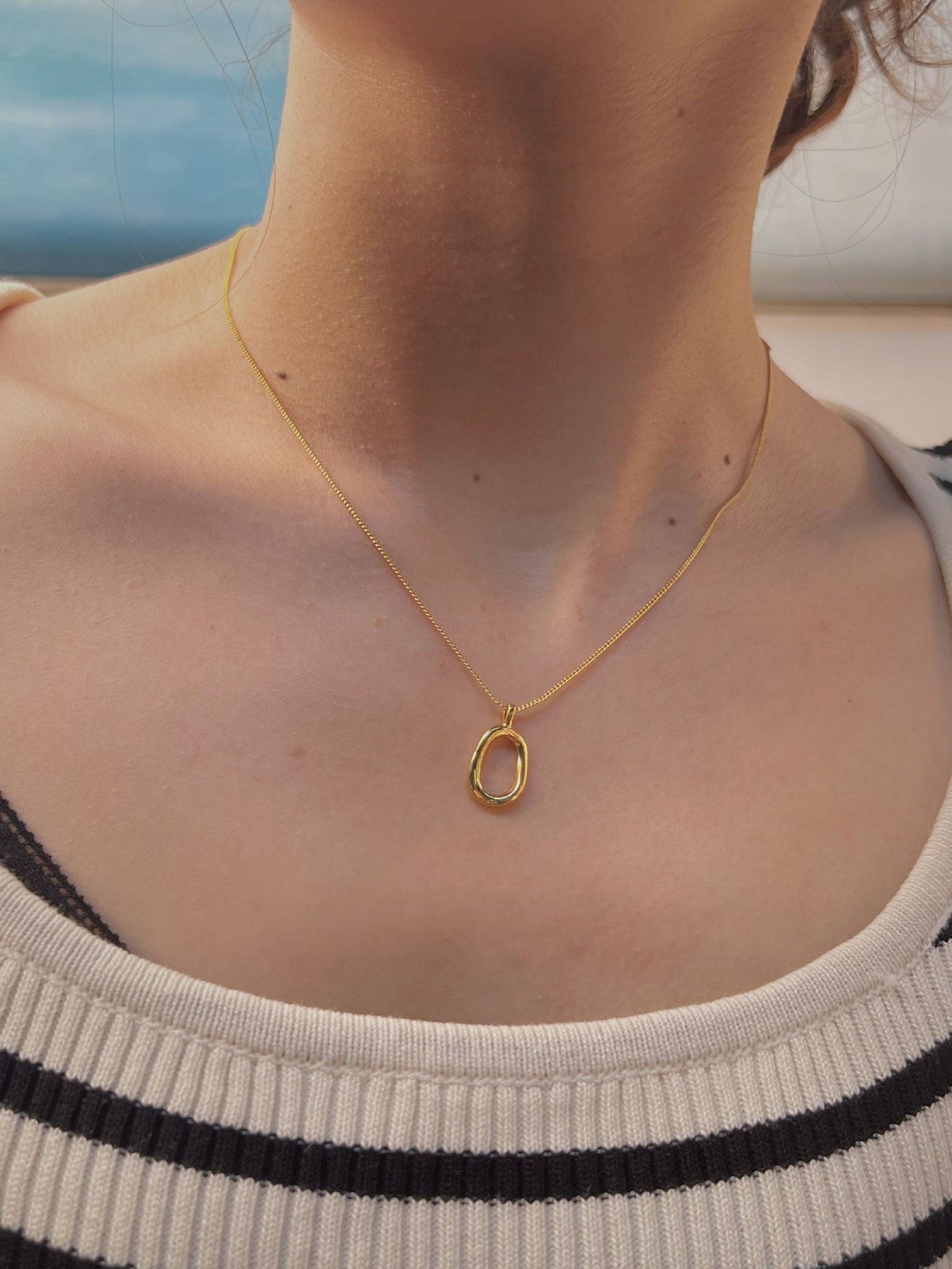 Gold Necklace with Sterling Silver Beads; Minimal Gold Necklace; Dainty Gold Necklace; Delicate Layering Gold Necklace;